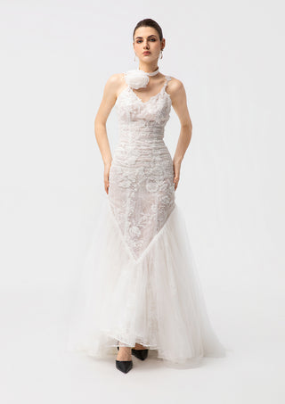 White Lace Mermaid Gown
