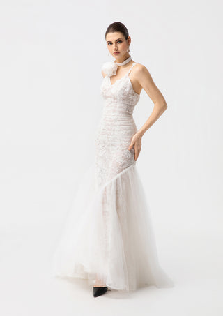 White Lace Mermaid Gown