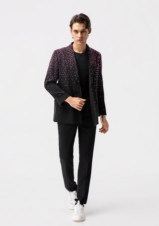 Premium Black Crystal Blazer