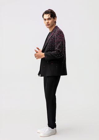 Premium Black Crystal Blazer