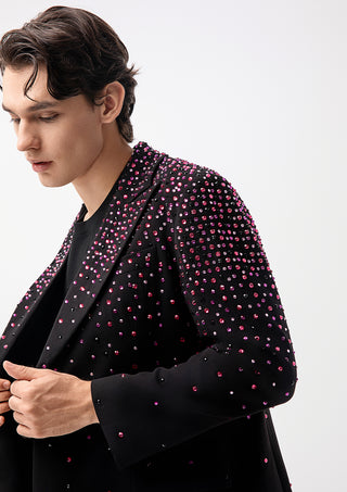 Premium Black Crystal Blazer