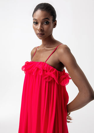 Ila Red Chiffon Max Dress