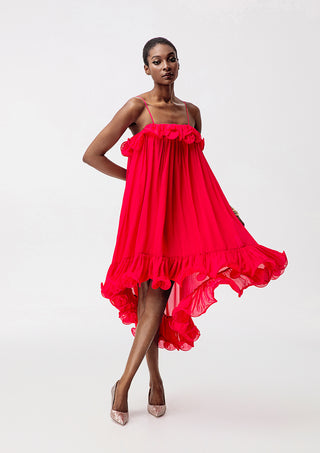 Ila Red Chiffon Max Dress