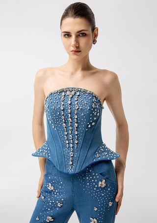 Crystal Flare Denim Set