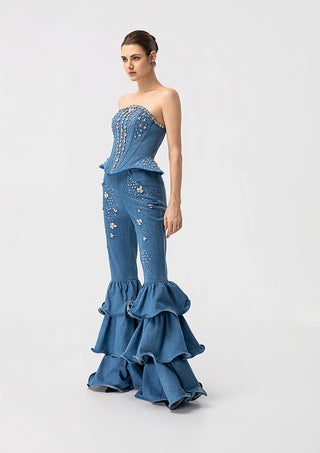 Crystal Flare Denim Set