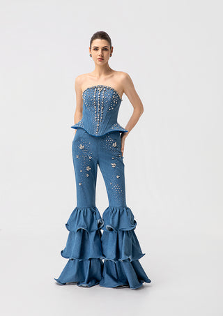 Crystal Flare Denim Set