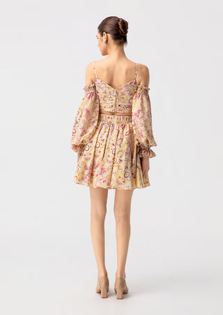 Laurel Beige Women's Resort Wear Mini Dress