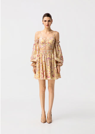 Laurel Beige Women's Resort Wear Mini Dress