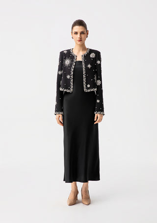 Luxury Crystal Embellished Cropped Jacket