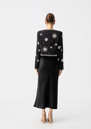 Luxury Crystal Embellished Cropped Jacket