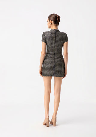 Women's Tweed Mini Dress with Pocket Detail