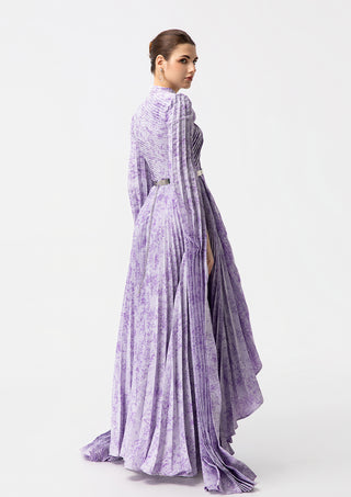 Lavender Pleated Maxi Dress