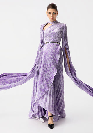 Lavender Pleated Maxi Dress